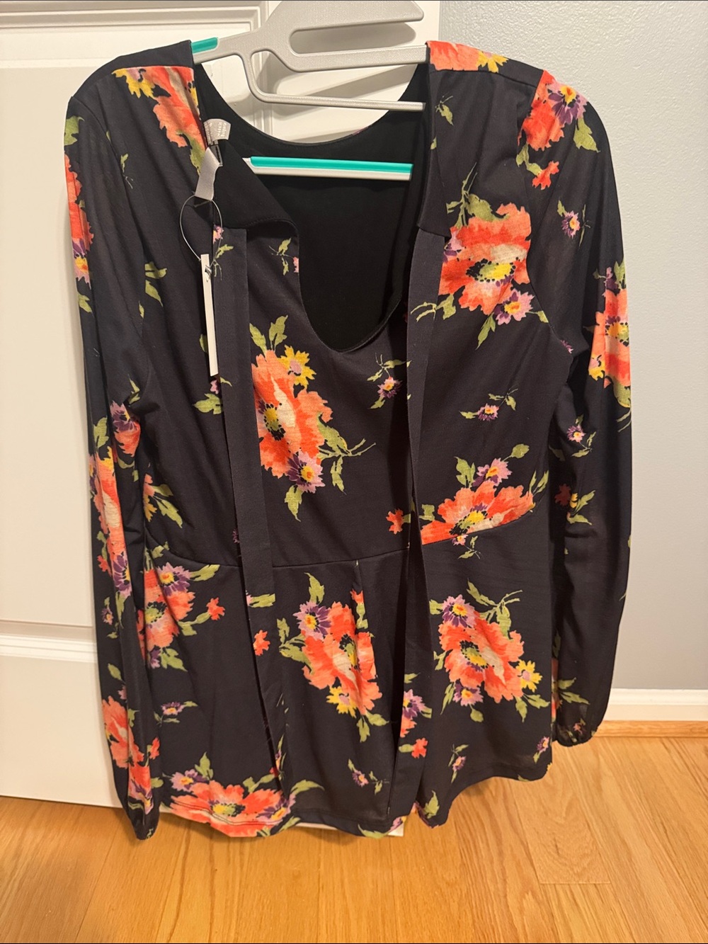Asos Maternity Floral Open Front Cardigan with Vibrant Orange Blooms